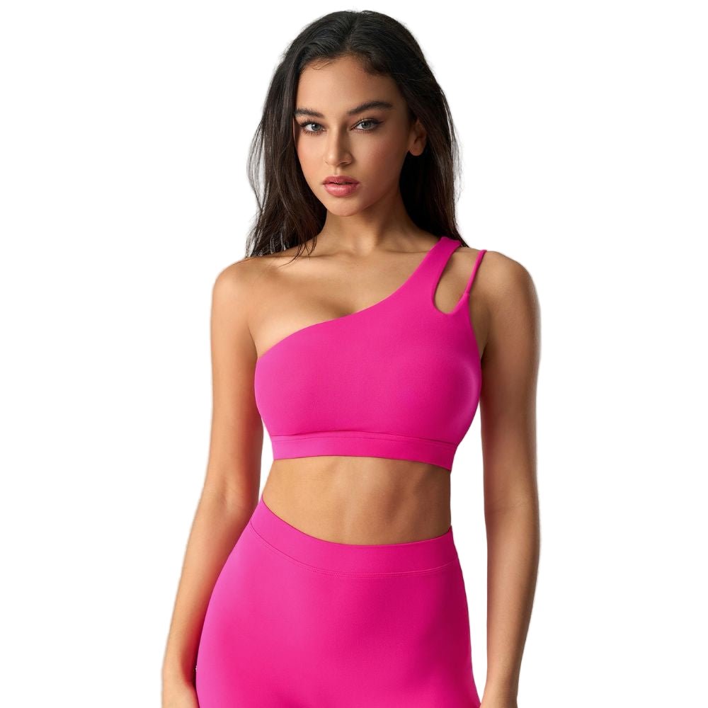 Magic Asymmetric One Shoulder Sports Bra | Breathable Removable Pads - Magic Bra